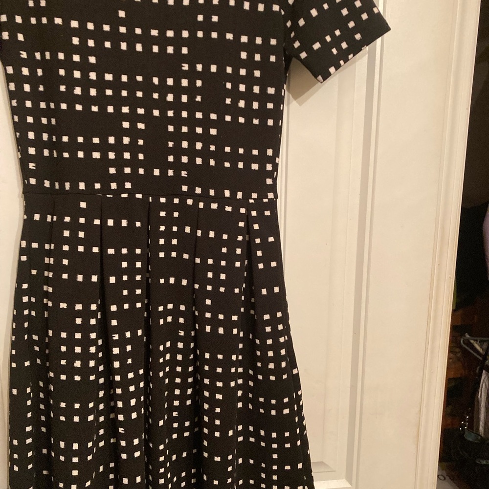 LuLaRoe Black and White Square Pattern Midi Dress